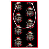Santa Skull Geschenktasche (rot) Kleine Geschenktüte (Rückseite)
