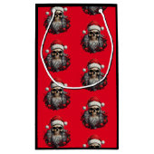 Santa Skull Geschenktasche (schwarz) Kleine Geschenktüte (Rückseite)