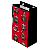 Santa Skull Geschenktasche (schwarz) Kleine Geschenktüte (Rückseite Schrägansicht)