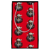 Santa Skull Geschenktasche (schwarz) Kleine Geschenktüte (Vorderseite)
