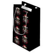 Santa Skull Geschenktasche (schwarz) Kleine Geschenktüte (Rückseite Schrägansicht)