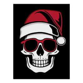 Santa skull Goth Weihnachten Poster