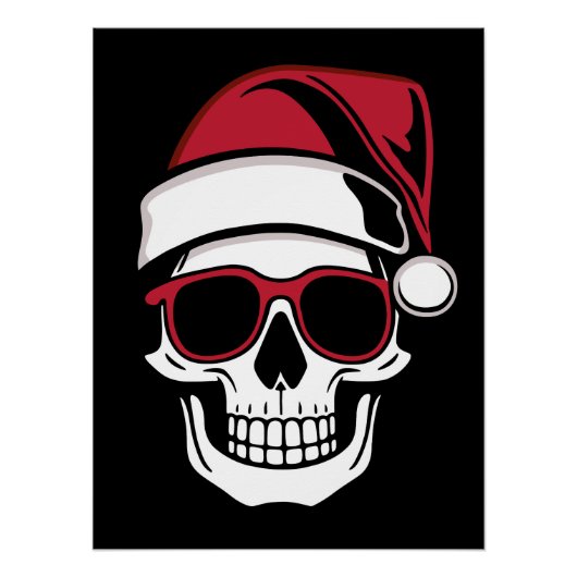 Santa skull Goth Weihnachten Poster (Vorderseite)