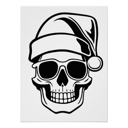 Santa skull Goth Weihnachten Poster (Vorderseite)