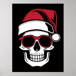 Santa skull Goth Weihnachten Poster
