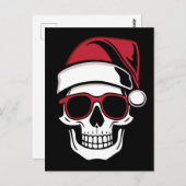 Santa skull Goth Weihnachten Postkarte (Vorne/Hinten)