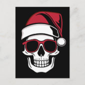 Santa skull Goth Weihnachten Postkarte (Vorderseite)