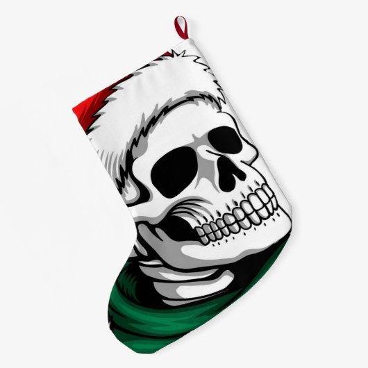 Santa Skull Großer Weihnachtsstrumpf (Rückseite (Hängend))