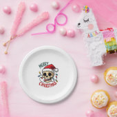 Santa Skull Hat Merry Christmas Family Matching Bo Pappteller (Party)