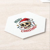 Santa Skull Hat Merry Christmas Family Matching Bo Untersetzer (angewinkelt)