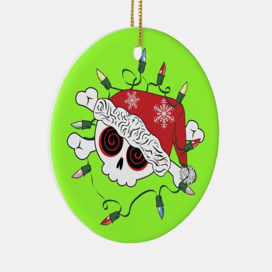 Santa Skull Keramikornament (Rechts)