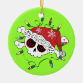 Santa Skull Keramikornament (Vorne)