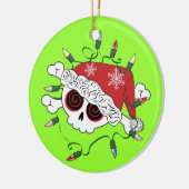 Santa Skull Keramikornament (Links)