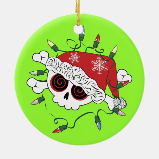 Santa Skull Keramikornament (Hinten)