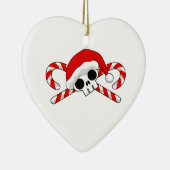 Santa Skull mit Candy Canes Keramik Ornament (Rechts)