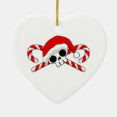 Santa Skull mit Candy Canes Keramik Ornament (Hinten)