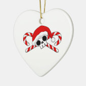 Santa Skull mit Candy Canes Keramik Ornament (Links)