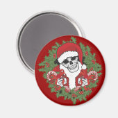 Santa Skull mit Wreath Magnet (Vorderseite/Rückseite)