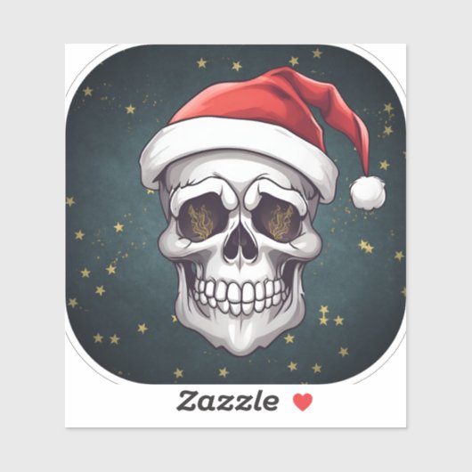 Santa Skull Sticker (Blatt)