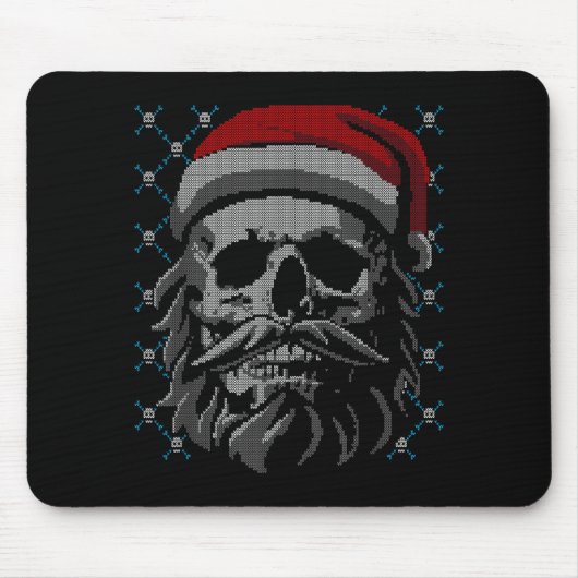 Santa Skull Ugly Christmas Santa Lover Y Christmas Mousepad (Vorne)