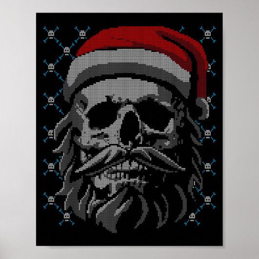 Santa Skull Ugly Christmas Santa Lover Y Christmas Poster (Vorne)