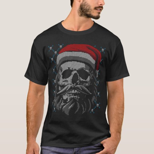 Santa Skull Ugly Christmas Santa Lover Y Christmas T-Shirt (Vorderseite)