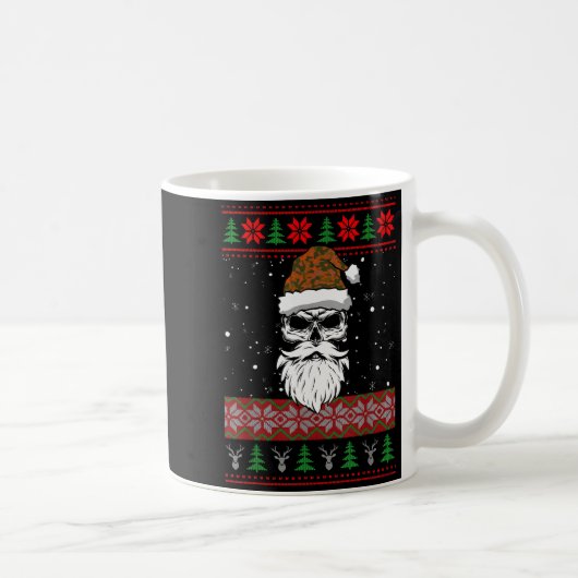 Santa Skull Ugly Christmas Sweater Camo Aesthetic Kaffeetasse (Rechts)