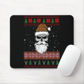 Santa Skull Ugly Christmas Sweater Camo Aesthetic Mousepad (Mit Mouse)