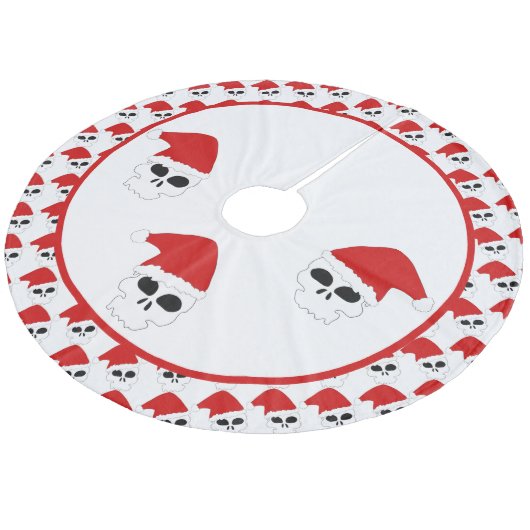 Santa Skulls Fleece Weihnachtsbaumdecke (Schrägansicht)