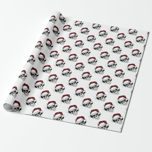 Santa Skulls Geschenkpapier (Ungerollt)