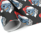 Santa Skulls Geschenkpapier (Rolleneckpunkt)