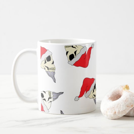 Santa Skulls Kaffee Cup Weihnachten Eggnos Tasse (Mit Donut)