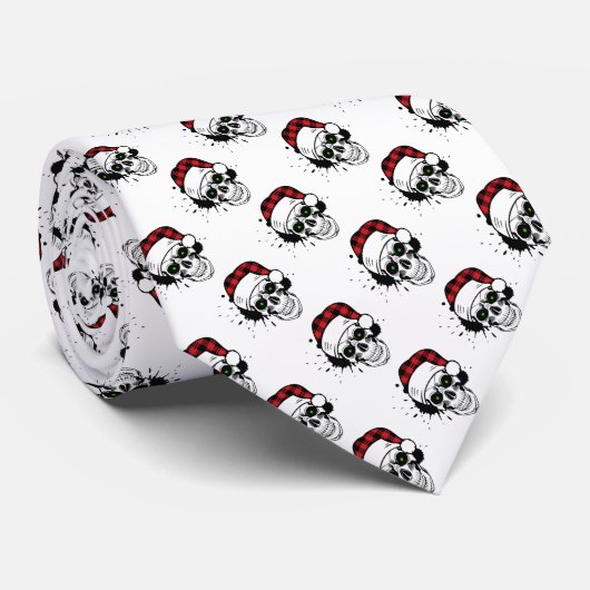 Santa Skulls Neck Tie Krawatte (Gerollt)