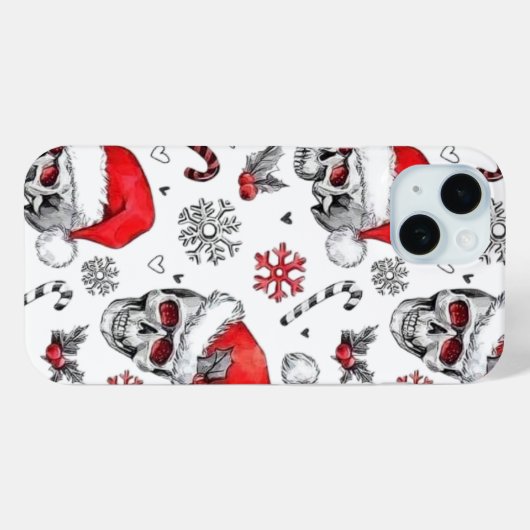 Santa Skulls und Candy Cane Handy Case (Rückseite (Horizontal))