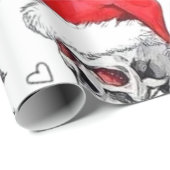 Santa Skulls und Candy Cane Wrapping Paper Geschenkpapier (Rolleneckpunkt)