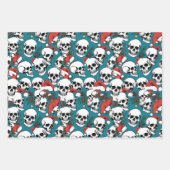 Santa Skulls Weihnachten Geschenkpapier Set (Vorderseite 3)