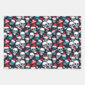 Santa Skulls Weihnachten Geschenkpapier Set (Vorderseite)