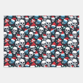 Santa Skulls Weihnachten Geschenkpapier Set