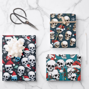 Santa Skulls Weihnachten Geschenkpapier Set