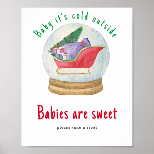 Santa sled - Babys sind süß Poster (Vorne)