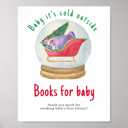 Santa sled - Bücher für das Baby Poster (Vorne)