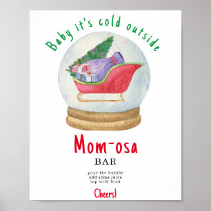 Santa sled - Mom-osa-Bar Poster