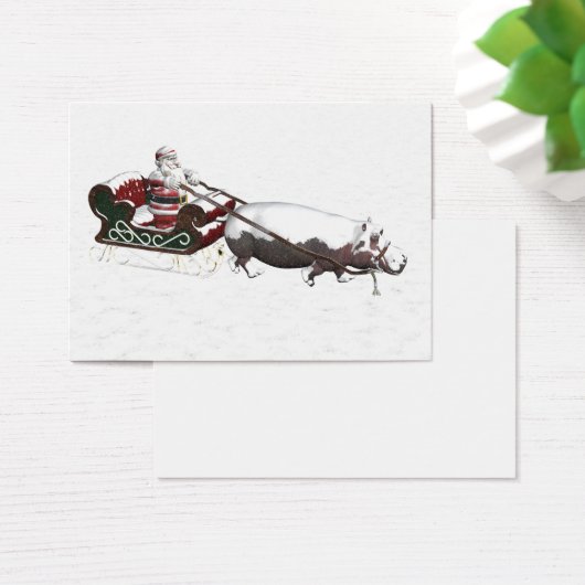 Santa Sled Pulled By Hippopotamus (Schreibtisch)