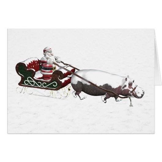 Santa Sled Pulled By Hippopotamus (Vorderseite (Horizontal))