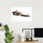 Santa Sled Pulled By Hippopotamus Poster (Heimbüro)