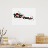 Santa Sled Pulled By Hippopotamus Poster (Küche)