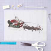 Santa Sled Pulled By Hippopotamus Seidenpapier (Handwerk)
