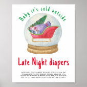 Santa sled - Spate Night diapers Poster (Vorne)