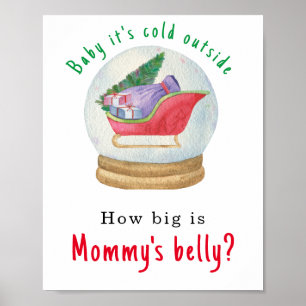 Santa sled - Wie groß ist Mommys Bauch? Poster
