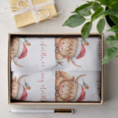 Santa Sleeping Highland Kuh Script Frohe Weihnacht Seidenpapier (Geschenk)